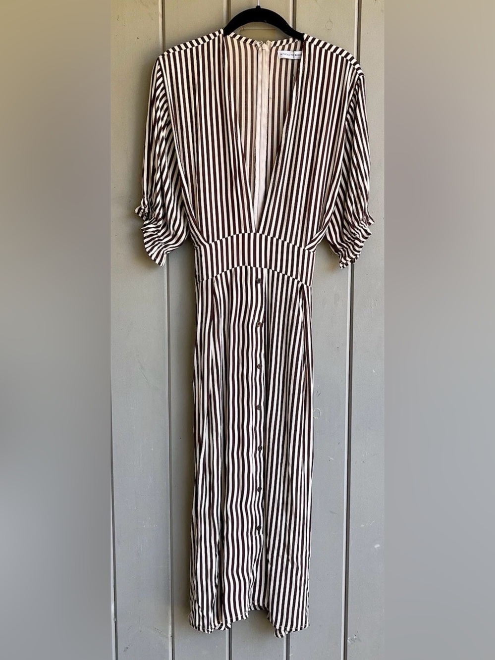 Faithfull the Brand Women's 10  Farah Dress Boho Preppy Midi Dress